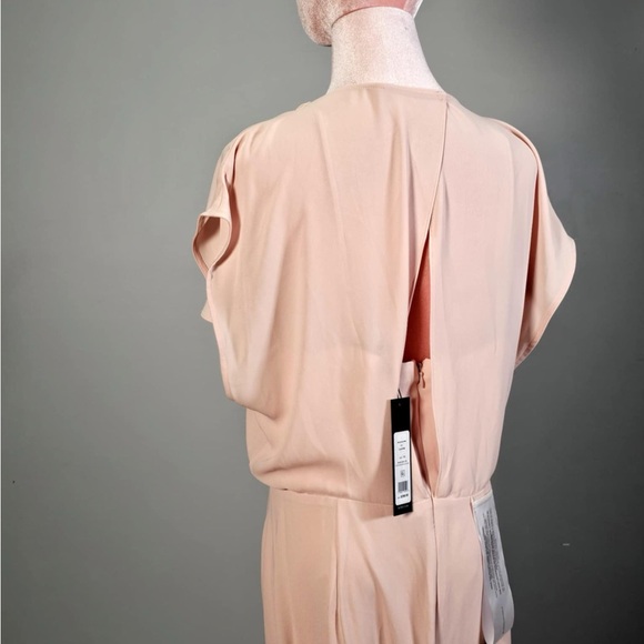 NWT BCBGMAXAZRIA EVETTE RUFFLED CHIFFON V-NECK GOWN WITH FRONT SLIT - 14 - Picture 12 of 13